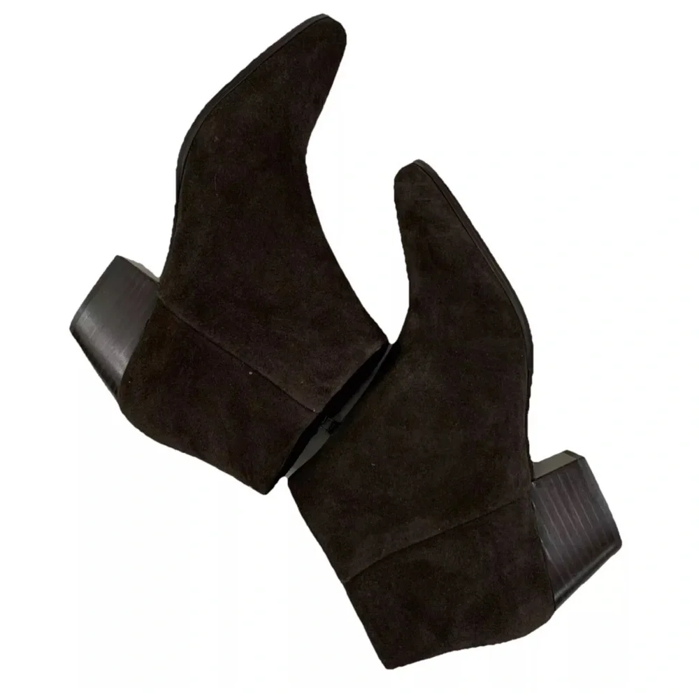 Banana Republic Everyday Ankle Boot Dark Chocolate Size 10.5 New Side Zip Suede